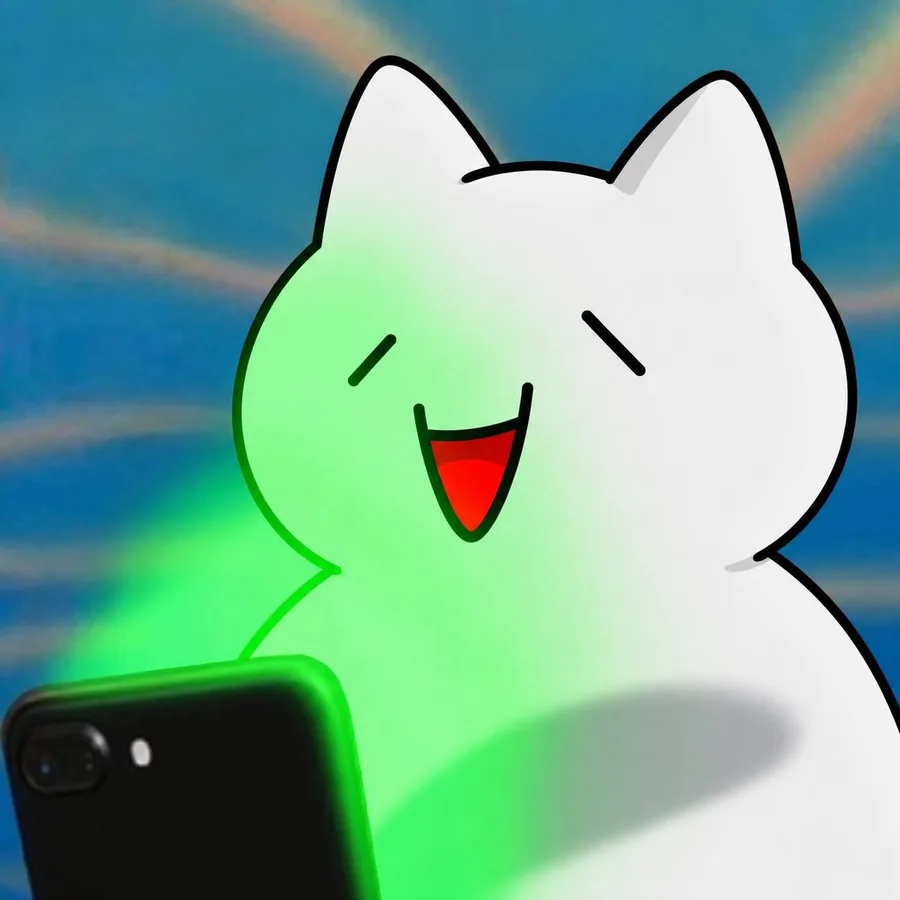 ronyn's face lit green by a phone screen in the dark